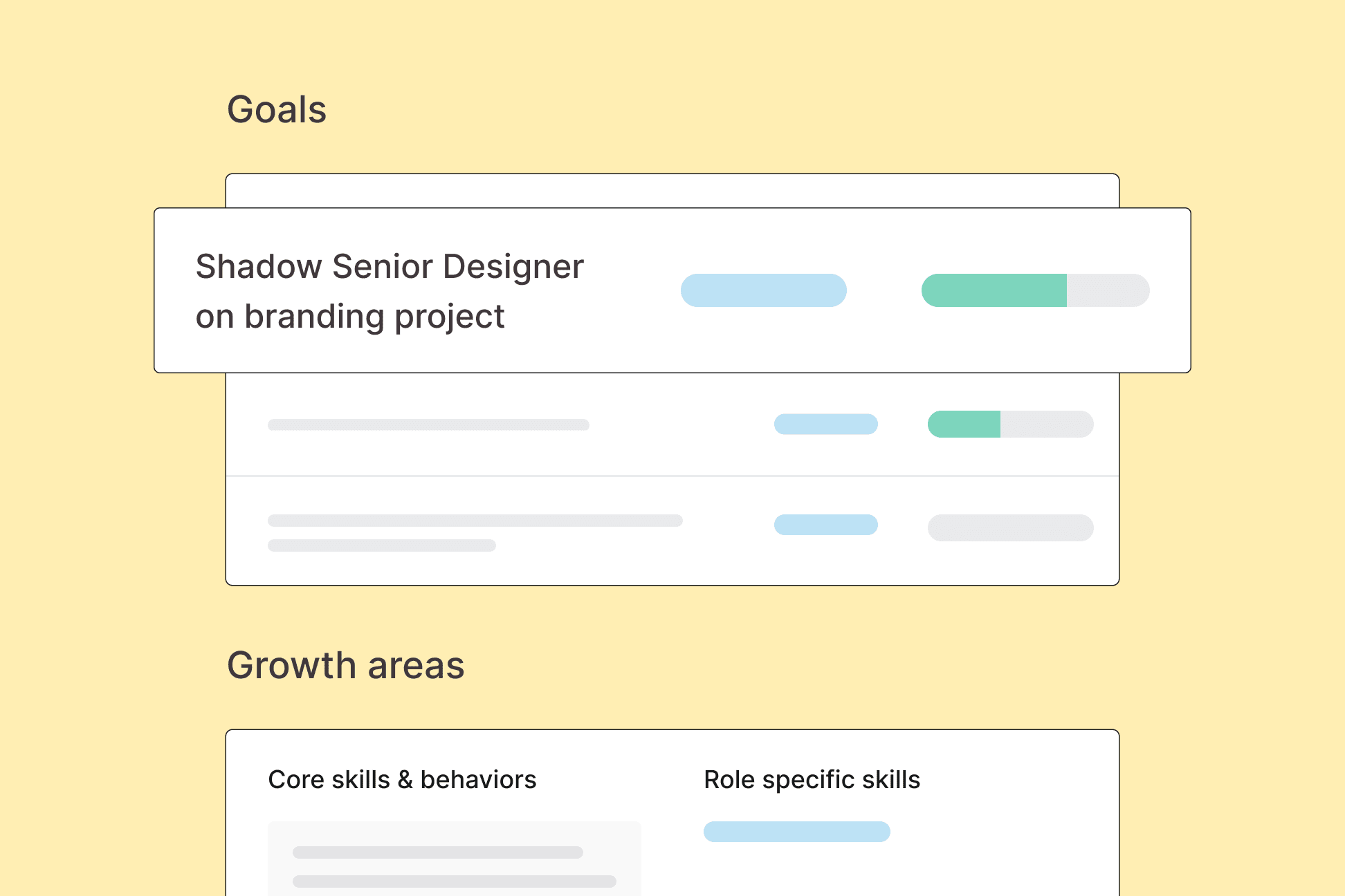 Example goals screen
