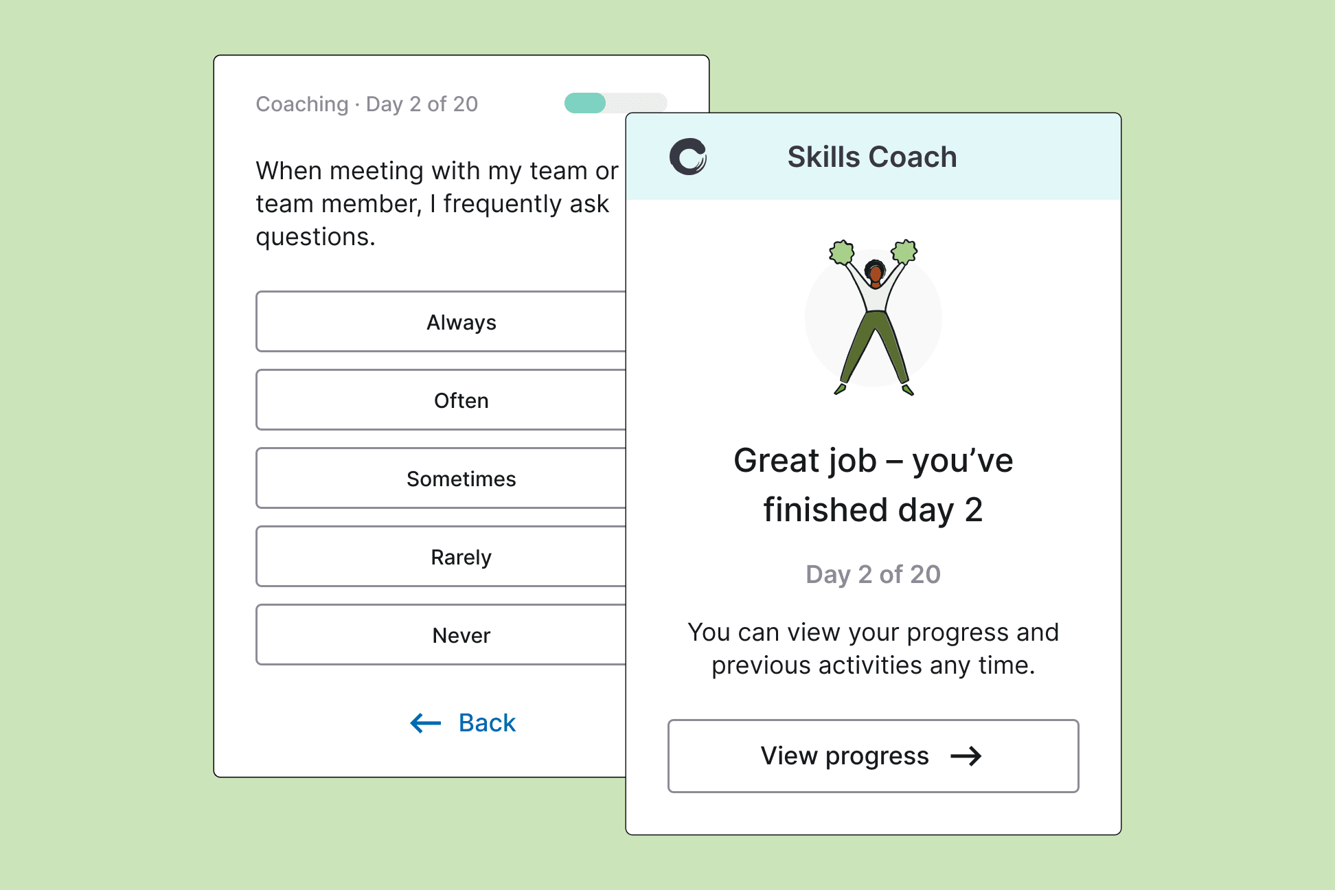 Example skills coaching widgets